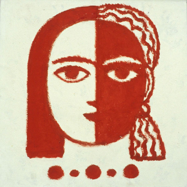 Woman head red and white - 1970s